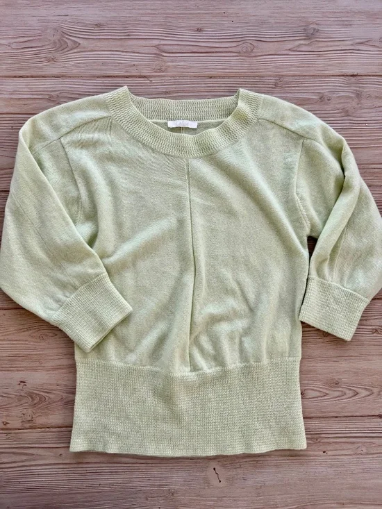 Chloé Cashmere Sweater Soft Spring Green 3/4 Sleeve Size S - Picture 5 of 6